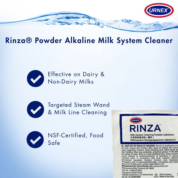 Rinza Alkaline Powder Sachets – Box of 100 x 10g | Urnex UK Official