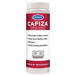 Front view of Cafiza coffee machine cleaner – 566g tub