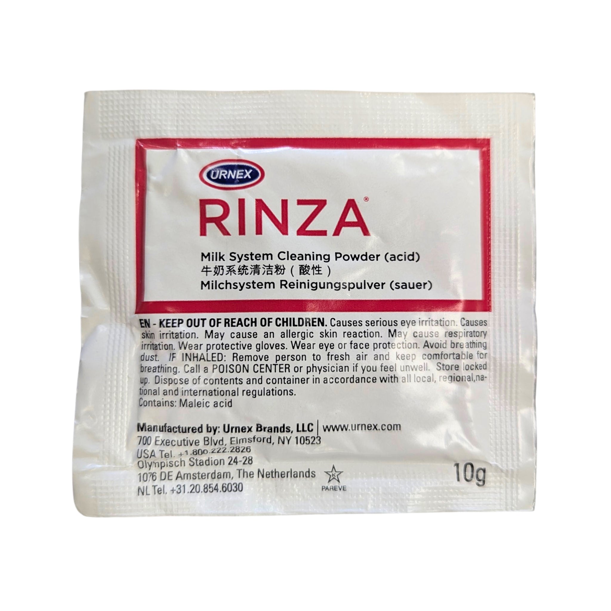 Rinza® Acid Powder Sachets - Milk System Cleaner 100 x 10g | Urnex UK ...