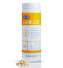 Coffee grinder burrs cleaned with Grindz cleaning tablets